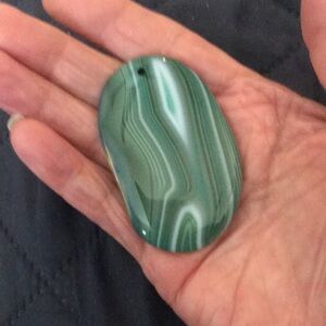 🌸Green Agate Polished Pendant without hardware for necklace